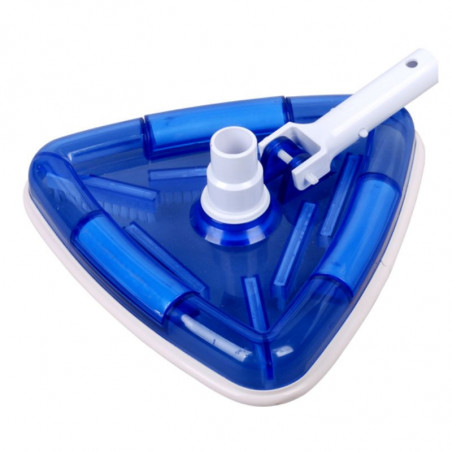 BALAI TRIANGULAIRE LESTÉ AVEC BROSSES TRANSPARENT AVEC CONTOUR DE PROTECTION PISCINE LINER