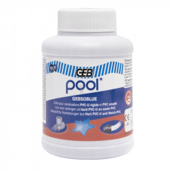 COLLE GEB BLEUE PVC SOUPLE + RIGIDE 250ML