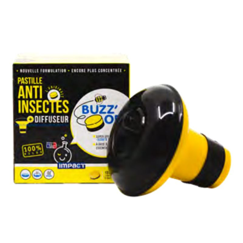BUZZ'OFF + DIFFUSEUR - RÉPULSIF INSECTES EN PASTILLES