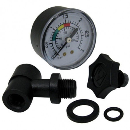 KIT MANOMÈTRE 1/8" FILETAGE ARRIÈRE + JOINTS + TE 1/8" - 1/4" FILTRES BELO SIDE