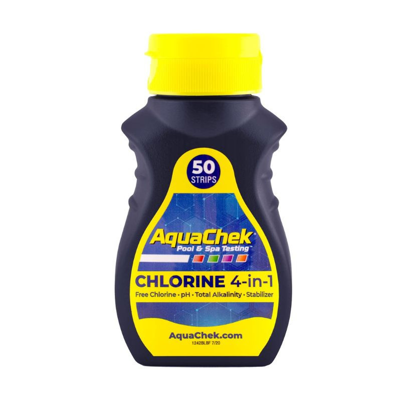 AQUACHEK JAUNE 4 en 1 (Chlore libre, pH, TAC, stabilisant)