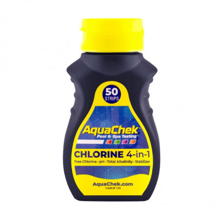 AQUACHEK JAUNE 4 en 1 (Chlore libre, pH, TAC, stabilisant)