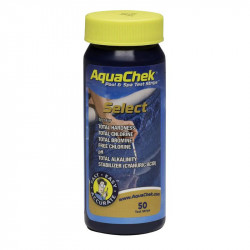 AQUACHEK SELECT 7 en 1 (Chlore total + libre, brome total, pH, TAC, stabilisant, TH)
