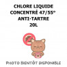 CHLORE LIQUIDE CONCENTRÉ 47/55° CHLOROMÉTRIQUE 12.5-14% DE CHLORE ACTIF ANTI-TARTRE - 20L