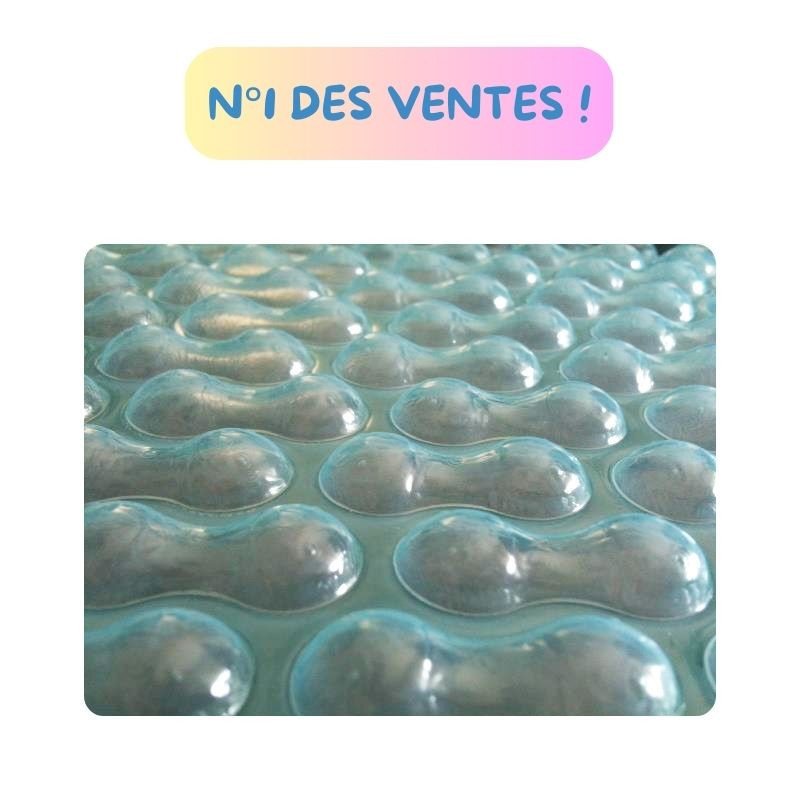 BLEU TRANSLUCIDE B8 500 MICRONS BACHE A BULLES BORDEE DES 4 COTES