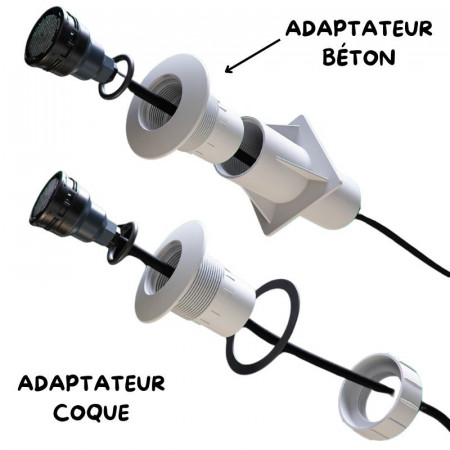 MINI-PROJECTEUR LED ULTRA PUISSANT BLANC 12W - 1300LM  - 120° 1"1/2 A VISSER BETON COQUE BLANC