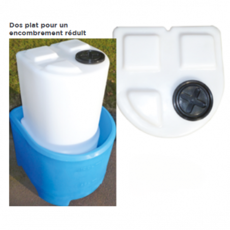 BAC DE STOCKAGE ROBUSTE 250L GRADUÉE + BAC DE RÉTENTION 250L