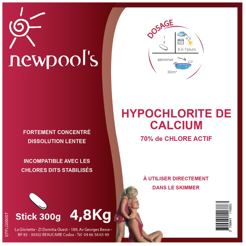 HYPOCHLORITE DE CALCIUM STICKS 300G - 4.8KG