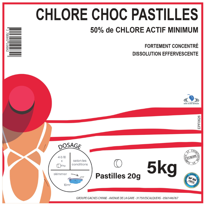 CHLORE CHOC PASTILLES - 5KG