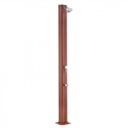 DOUCHE SOLAIRE ECLAT 32L ALU IMITATION BOIS + RINCE-PIED
