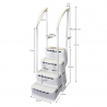ESCALIER AQUARIUS PVC COULEUR GRIS PERLE POUR PISCINE A FOND PLAT