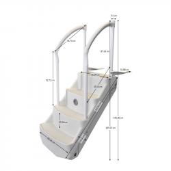 ESCALIER LA VOIE ROYALE POUR PISCINE A FOND PLAT OU PENTE DOUCE