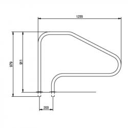 SORTIE DE BAIN STANDARD INOX 316L AVEC PLATINES SOUDÉES