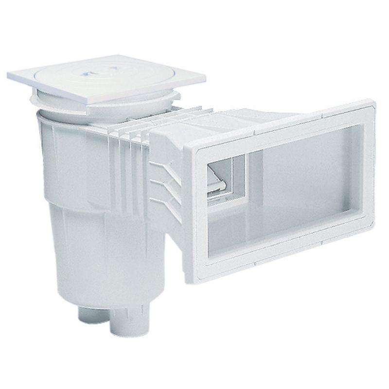 SKIMMER BÉTON LUXE 17L + 2 SORTIES 2"  BLANC