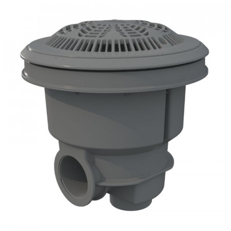 BONDE DE FOND BÉTON 2'' TARAUDÉE AVEC GRILLE ANTI-VORTEX (4 COLORIS)