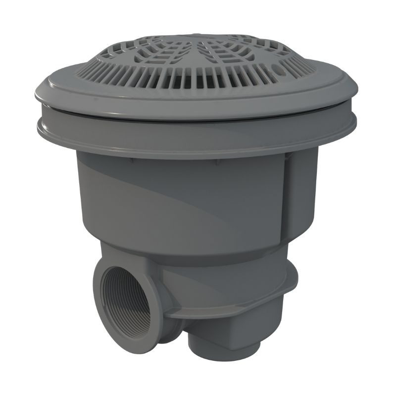 BONDE DE FOND LINER 2'' TARAUDÉE AVEC GRILLE ANTI-VORTEX (4 COLORIS)