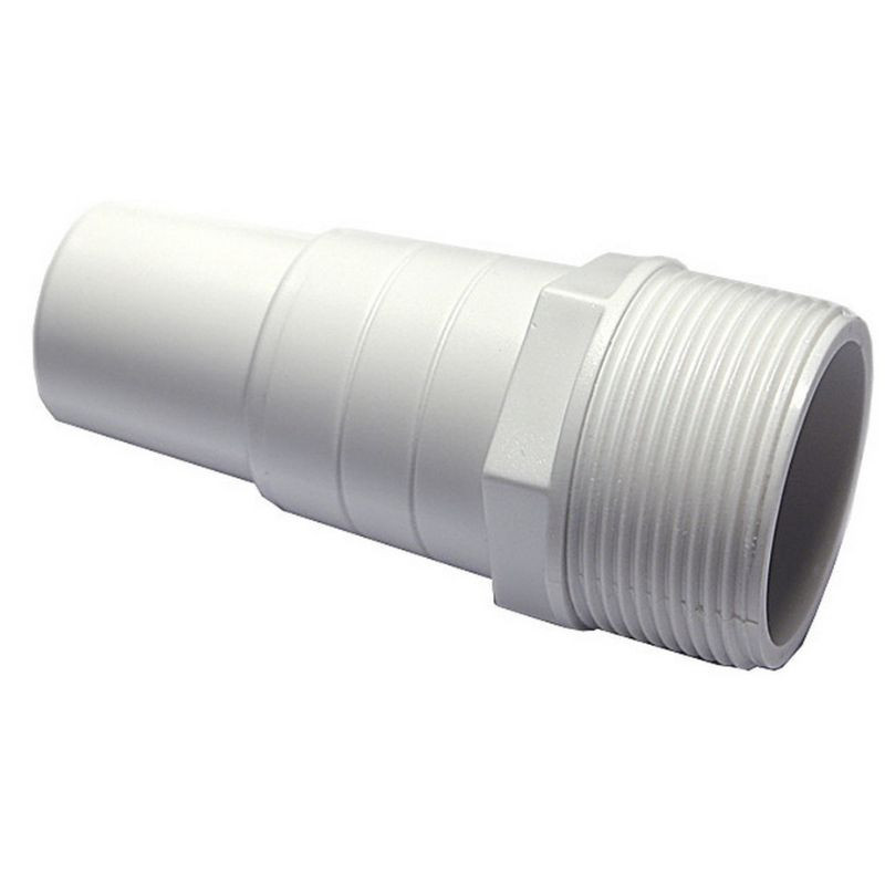 RACCORD 1"1/2 FILETÉ EN ABS BLANC POUR TUYAU FLOTTANT Ø32 + 38MM