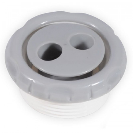 BUSE DE MASSAGE 1"1/2 FILETÉE AVEC 2 JETS HYDROMASSANTS ROTATIFS GRISE