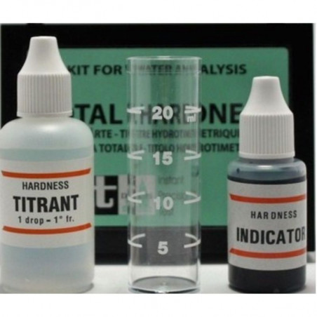 TROUSSE D'ANALYSE DE DURETÉ DE L'EAU (TH) AVEC 2 RÉACTIFS